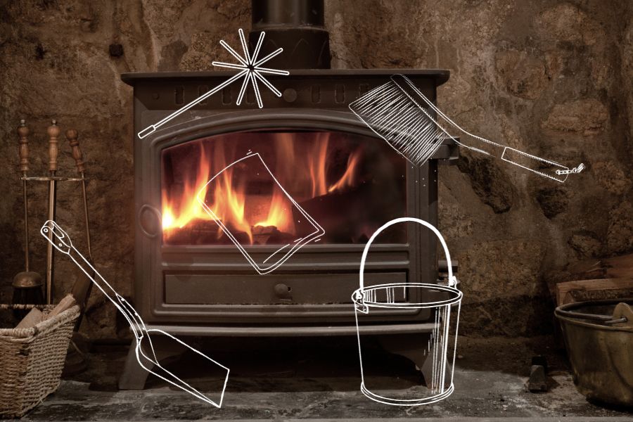 Concept of Cleaning a Wood Stove