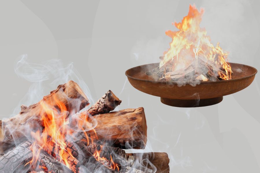 Concept of smokey fire pit