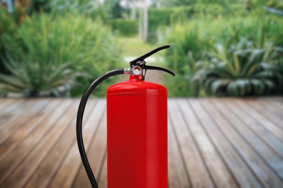 Fire extinguisher for chiminea