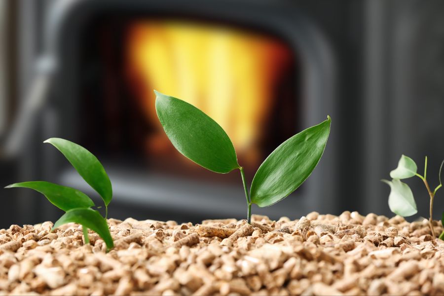 Concept of pellet stove as eco-friendly heating solution