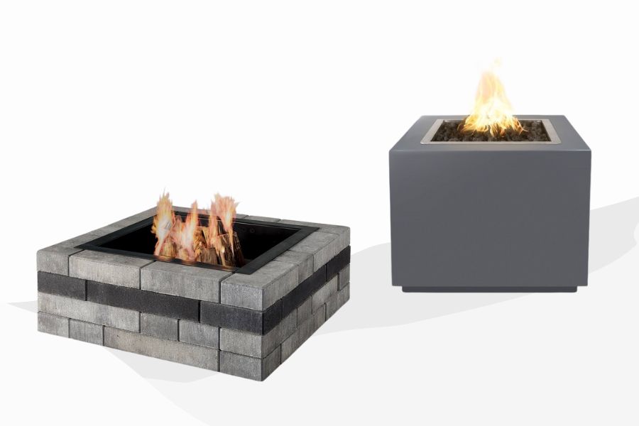 Wood-burning fire pits and propane or natural gas fire pits