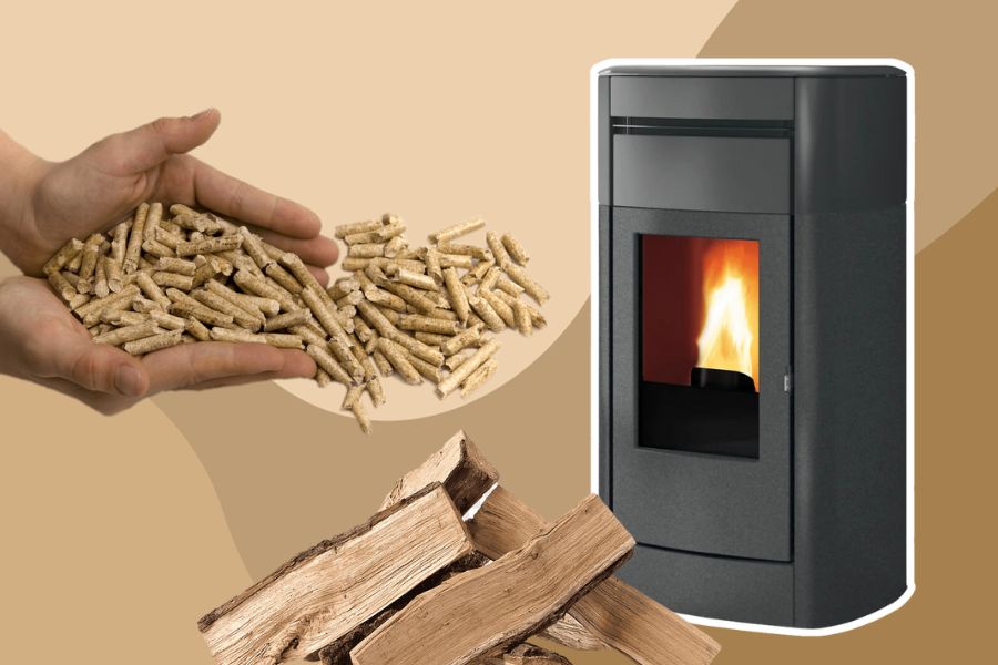 Concept of how to start a pellet stove