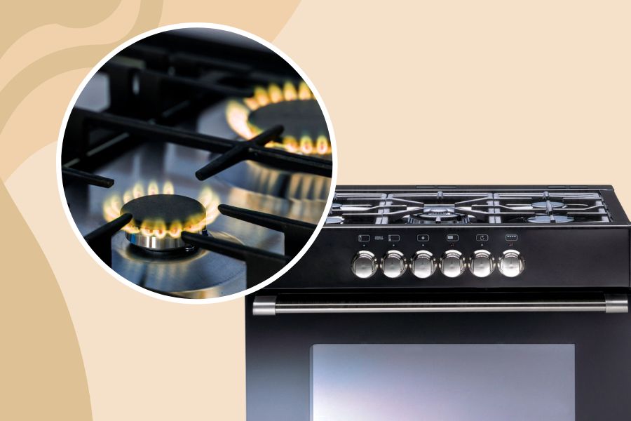Concept of Yellow Flames on a Gas Stove