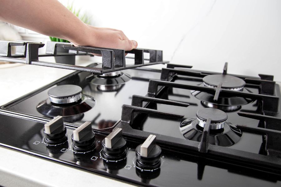 Remove gas stove grate for painting