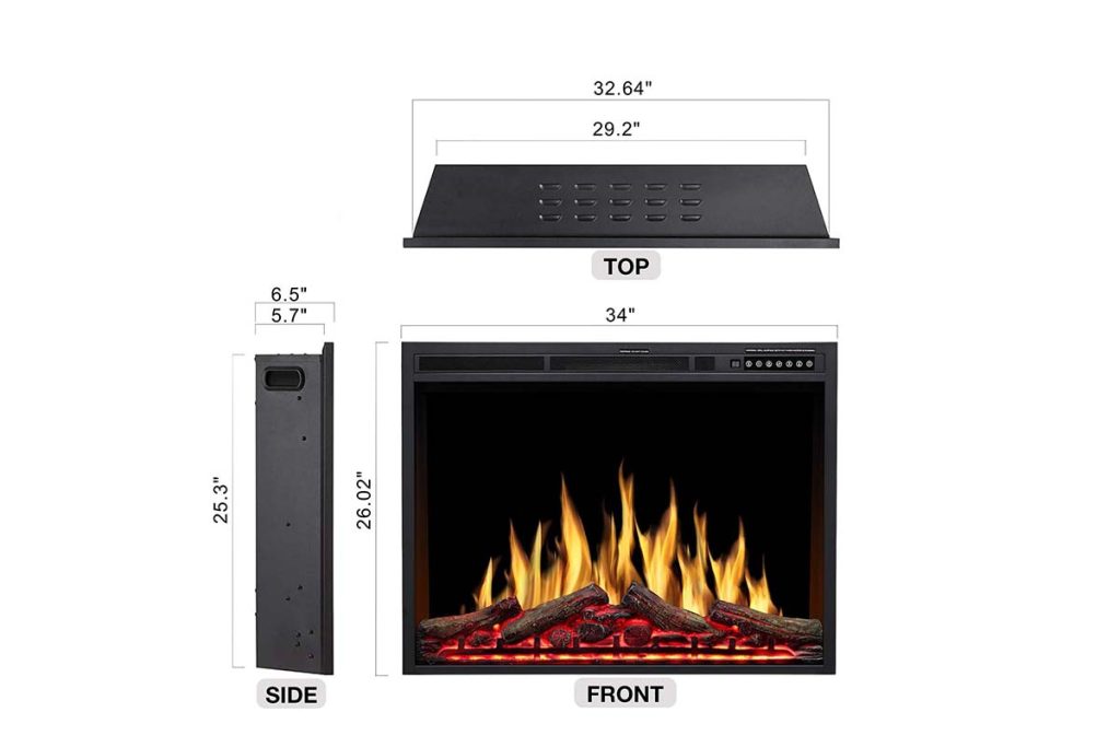 Parts Of An Infrared Heater In An Electric Fireplace