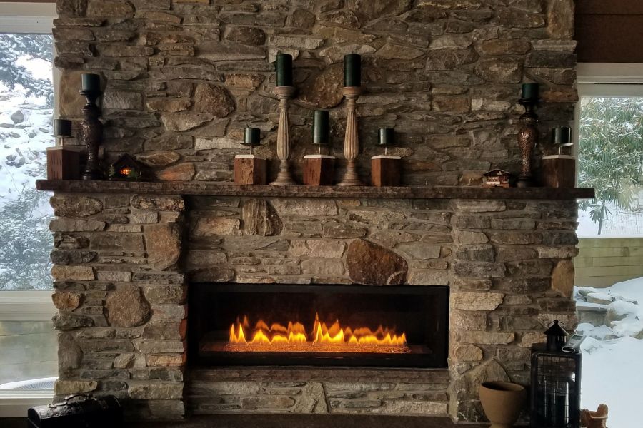 Electric stone fireplace