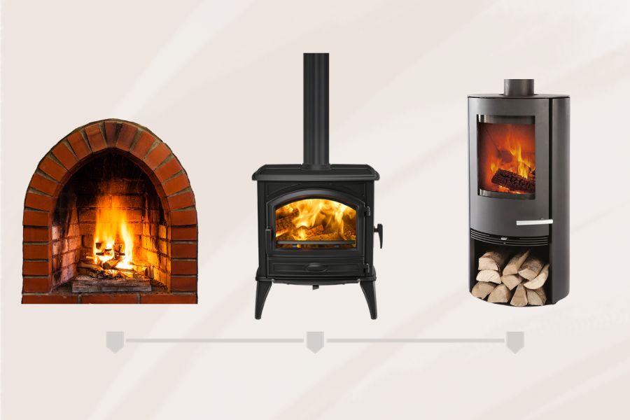 Evolution from Open Fireplaces to Modern Wood Stoves