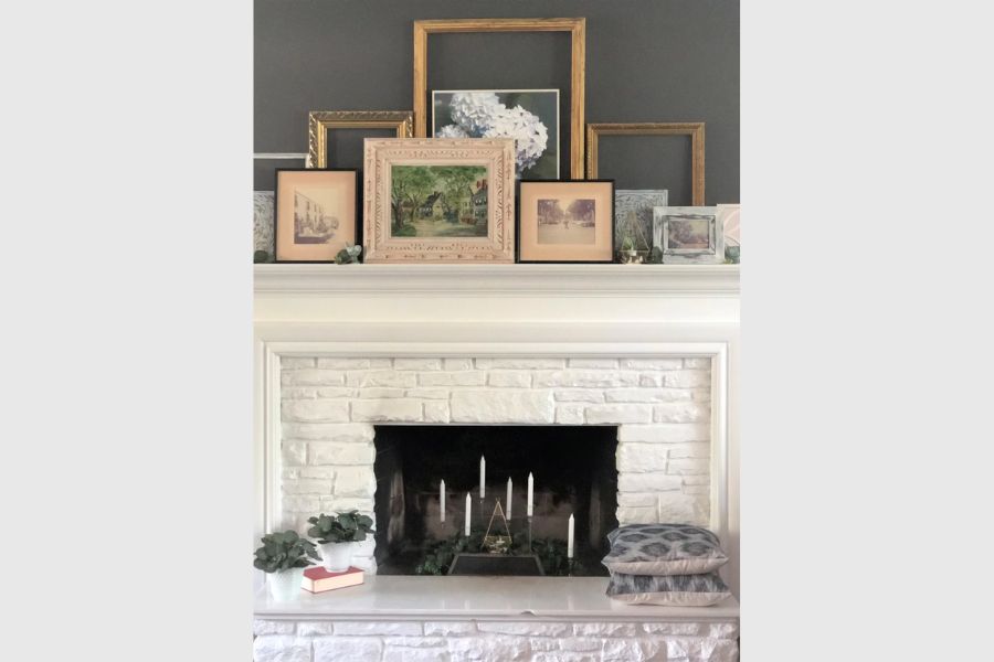 Displaying Artwork in the Wood Fireplace