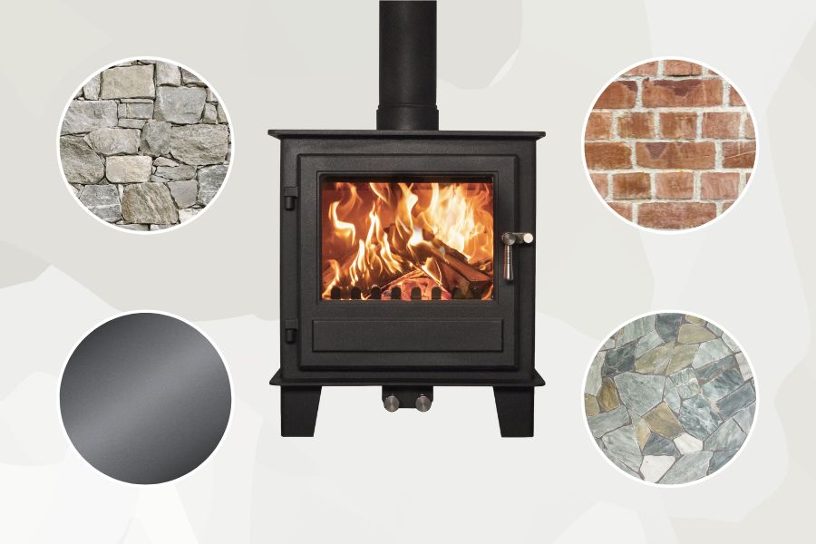 Common Material Choices for Wood Stove's Backdrop