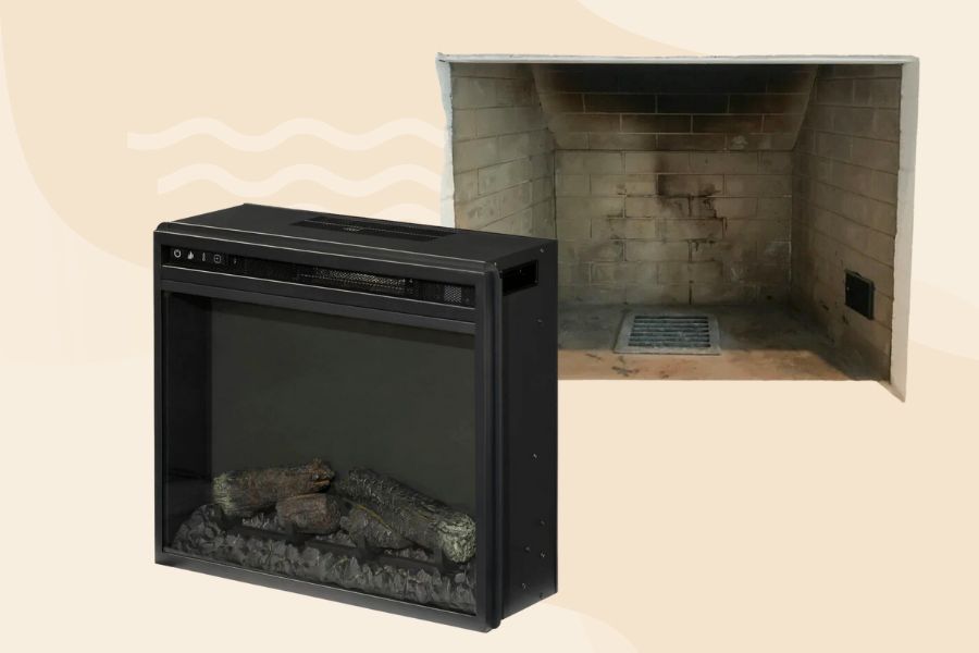 Concept of removing a fireplace insert