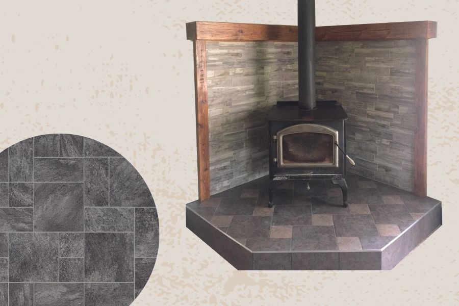 Tile Accented Wood Burner