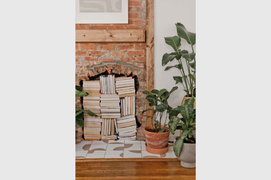 Creating a Reading Nook by the Unused Fireplace