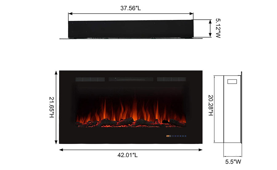 Electric fireplace dimensions