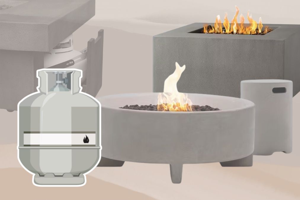 Concept of hiding propane tank for fire pit