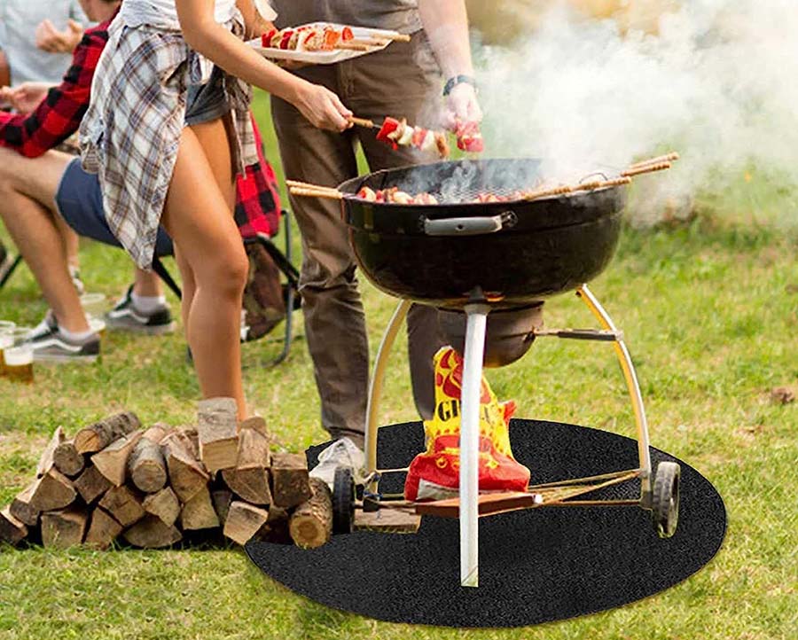 Using fire pit mats for cooking outdoor