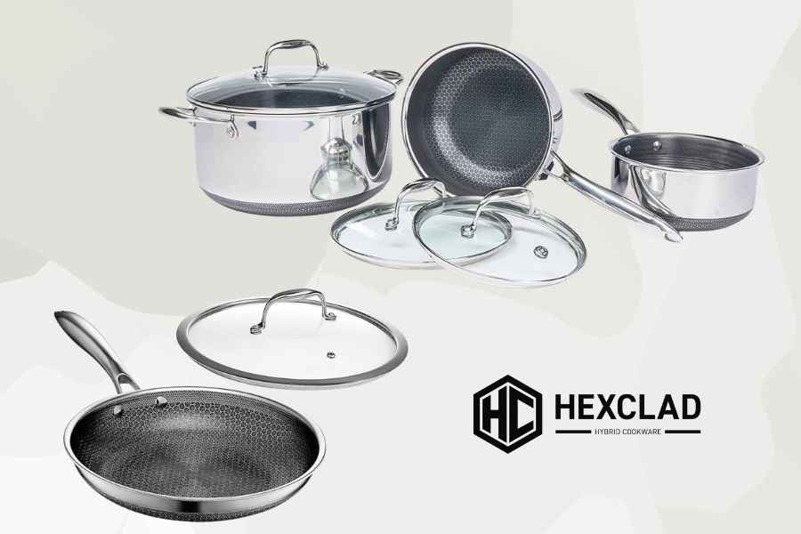 HexClad 6 Piece Hybrid Stainless Steel Pan Set