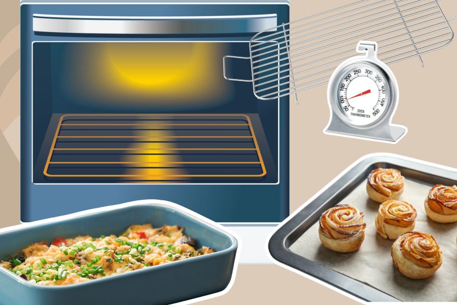 Concept of baking with gas oven