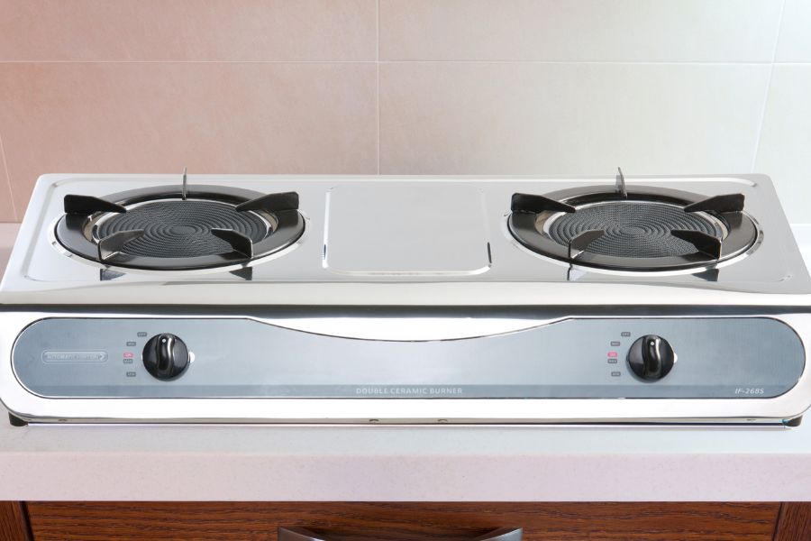 Infrared gas stove on kitchen countertop