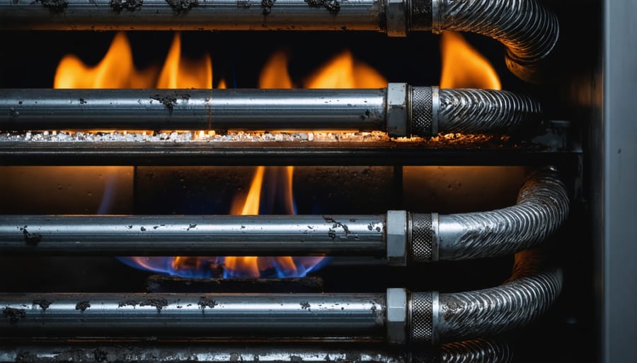 Close-up of electric stove coil burner showing connection points