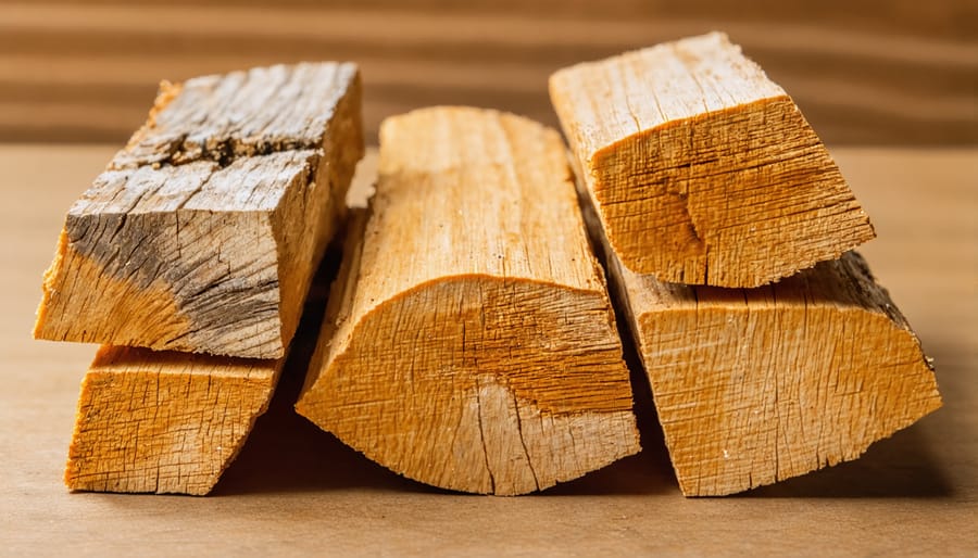 Assortment of hickory, oak, and apple wood chunks for smoking meat