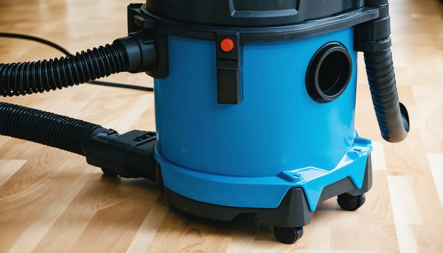 Heat-resistant warm ash vacuum with metallic housing and reinforced hose
