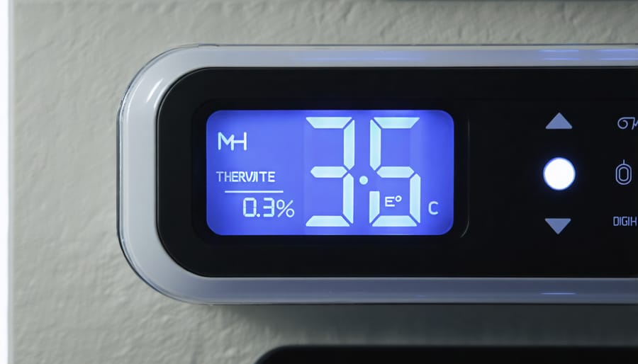 Weber Q2200 control panel showing thermometer and lighting features