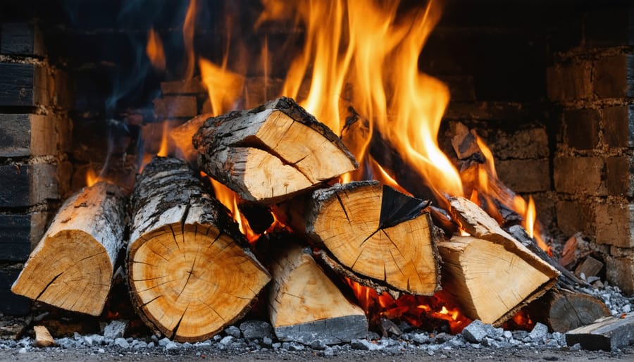 Moisture meter being used to test firewood seasoning level