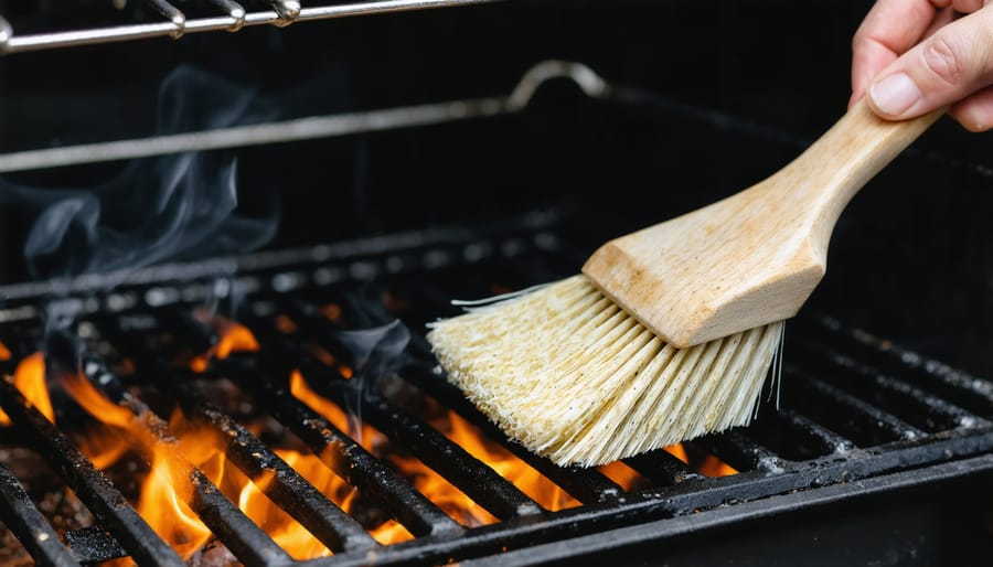 Stainless steel grill brush cleaning Weber grill grates