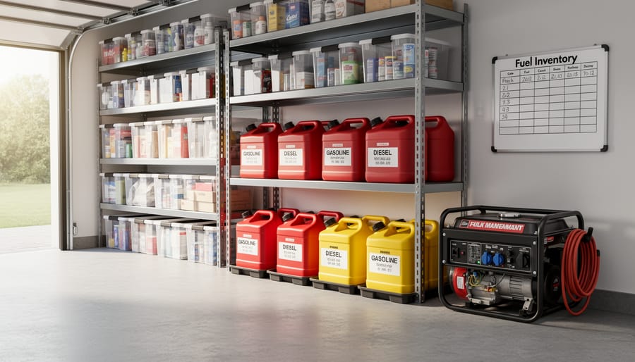 Portable gas stove with fuel canisters organized in carrying case