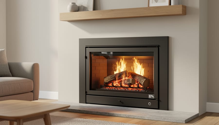 Installation of high-efficiency EPA-certified wood-burning fireplace insert